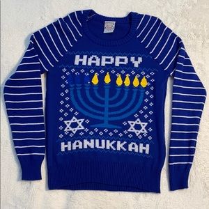 Hanukkah Sweater With Flippy Sequin Flames